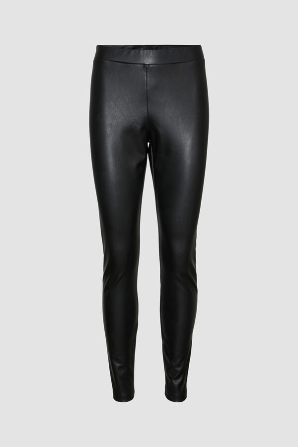 Vero Moda Legging de polipiel Negro