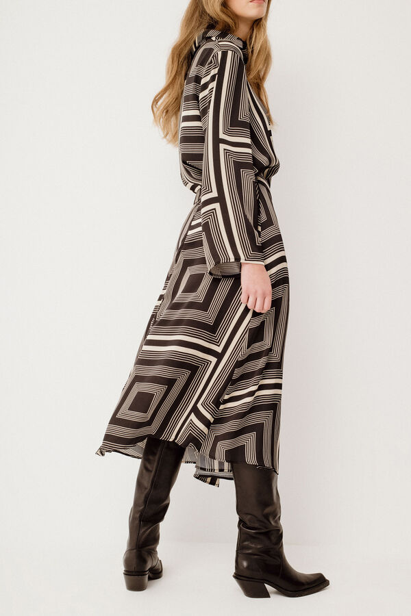 Vila Satin-finish midi skirt Preto