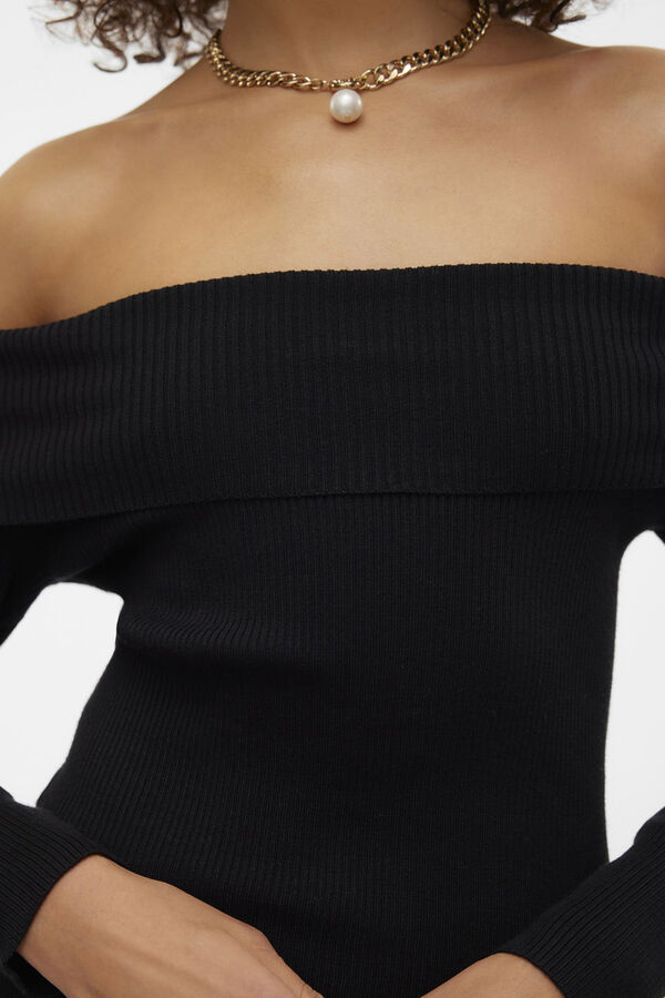 Vero Moda Vestido corto hombros descubiertos Negro