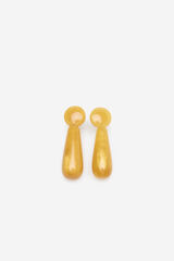 Cortefiel Pendientes l&aacute;grima resina Amarillo