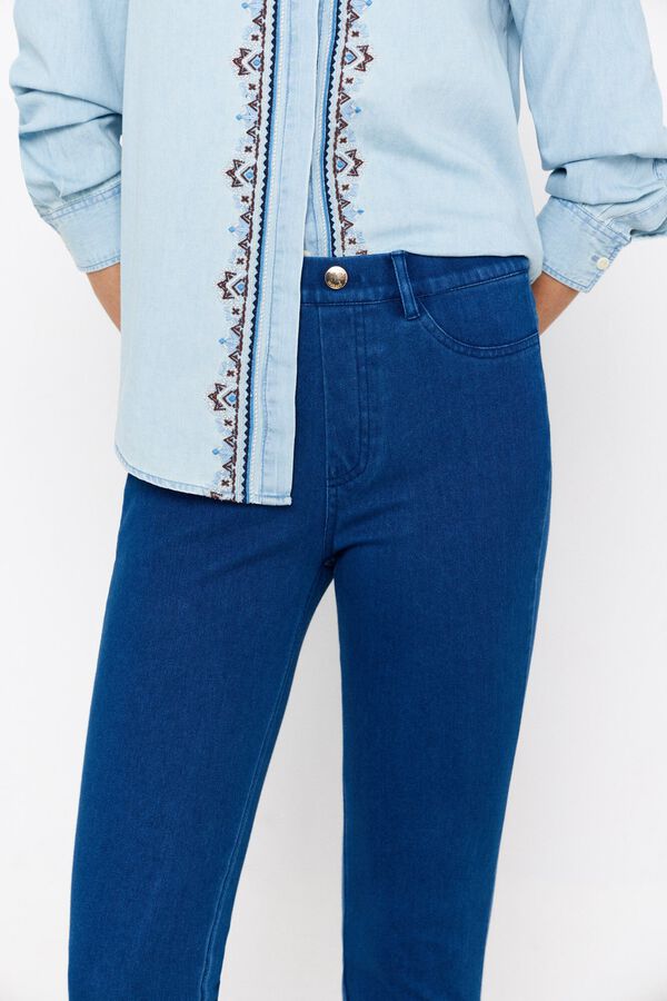 Cortefiel Pantal&oacute;n punto jacquard Azul