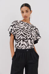 Cortefiel Top combinado estampado Estampado blanco