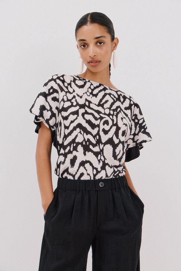 Cortefiel Top combinado estampado Estampado blanco