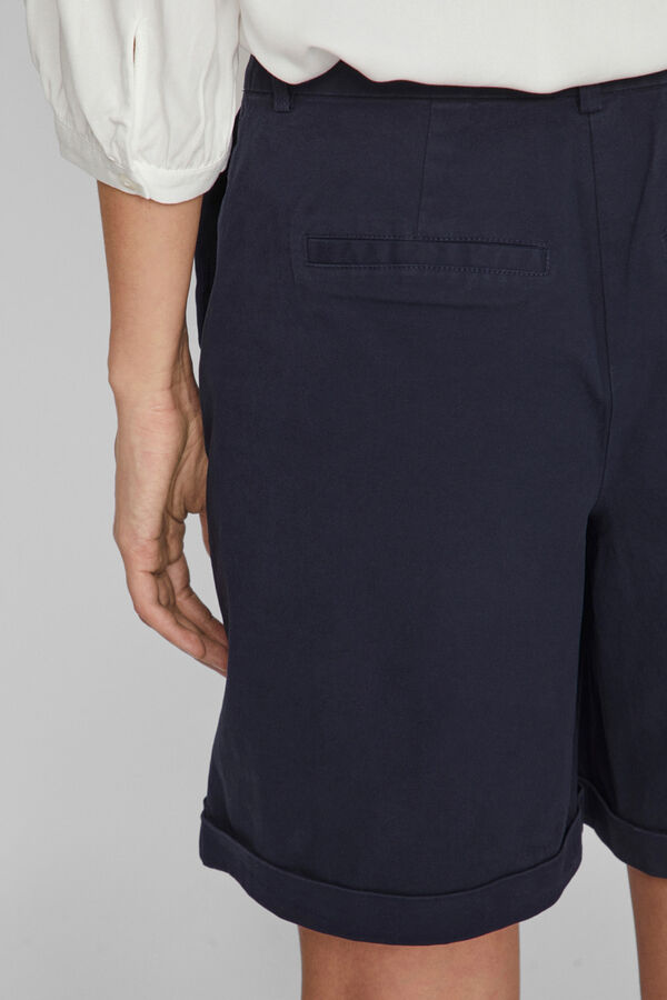 Vila Pantal&oacute;n corto de tiro alto tipo chino Azul marino