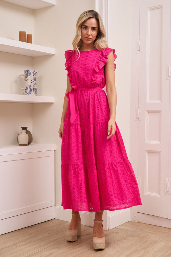 Pol&iacute;n Et Moi Vestido midi Neus Fucsia