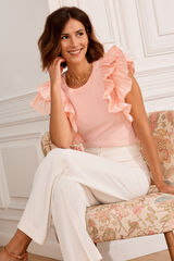 Pol&iacute;n Et Moi Camiseta con volantes Odelia Coral