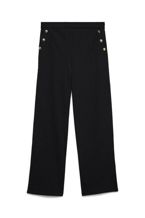 Vero Moda Cal&ccedil;a comprida com detalhe de bot&atilde;o  Preto