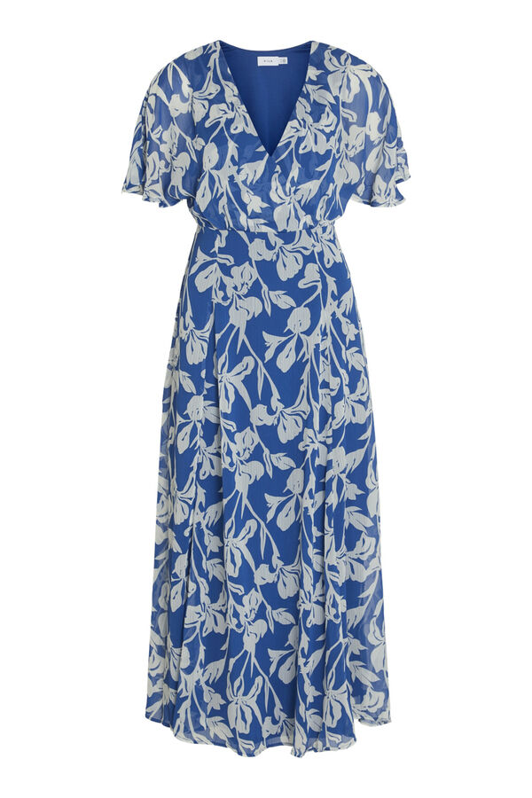 Vila Vestido midi de manga 2/4 Azul