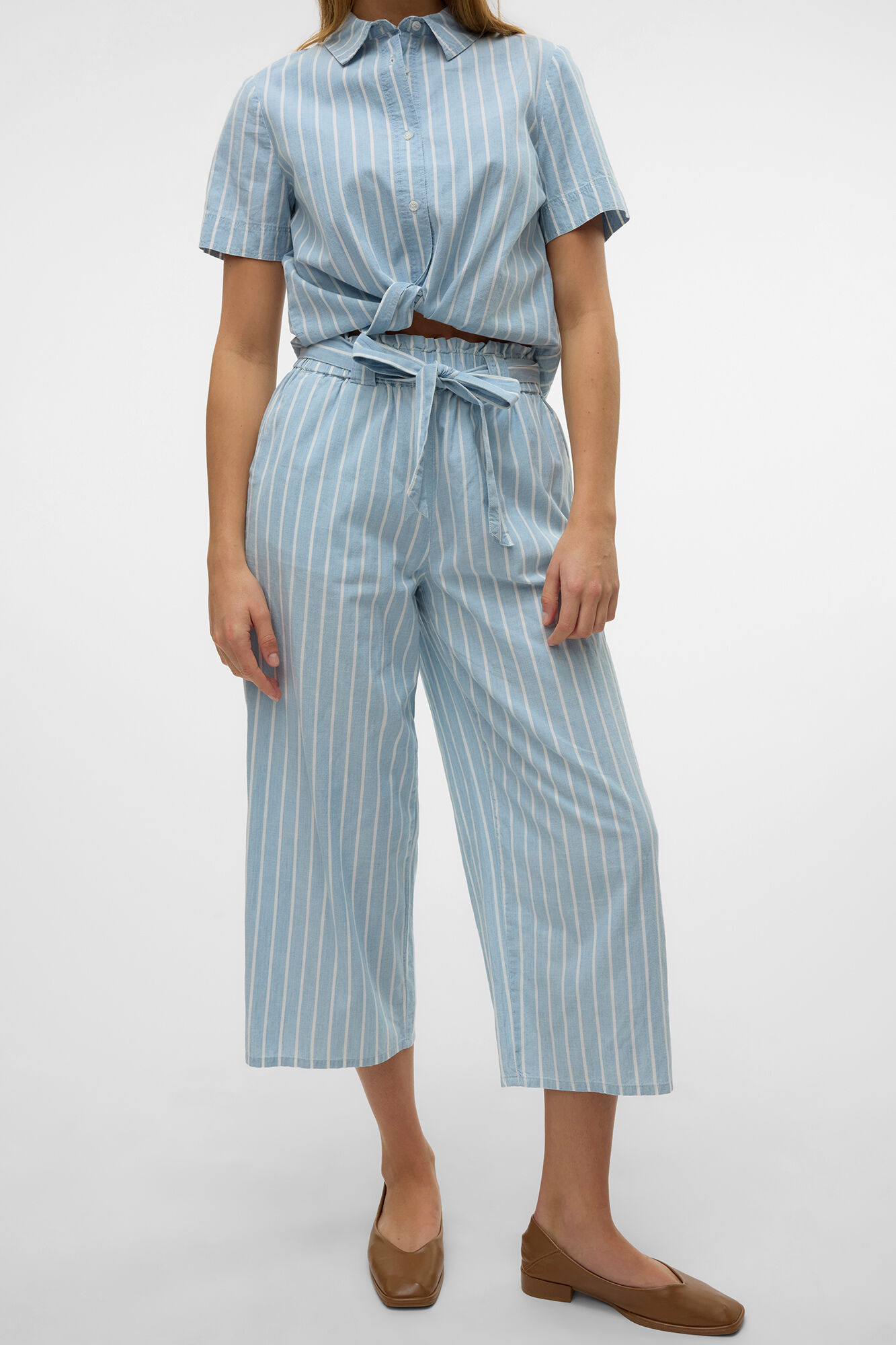 Vero Moda Pantal&oacute;n ancho de rayas