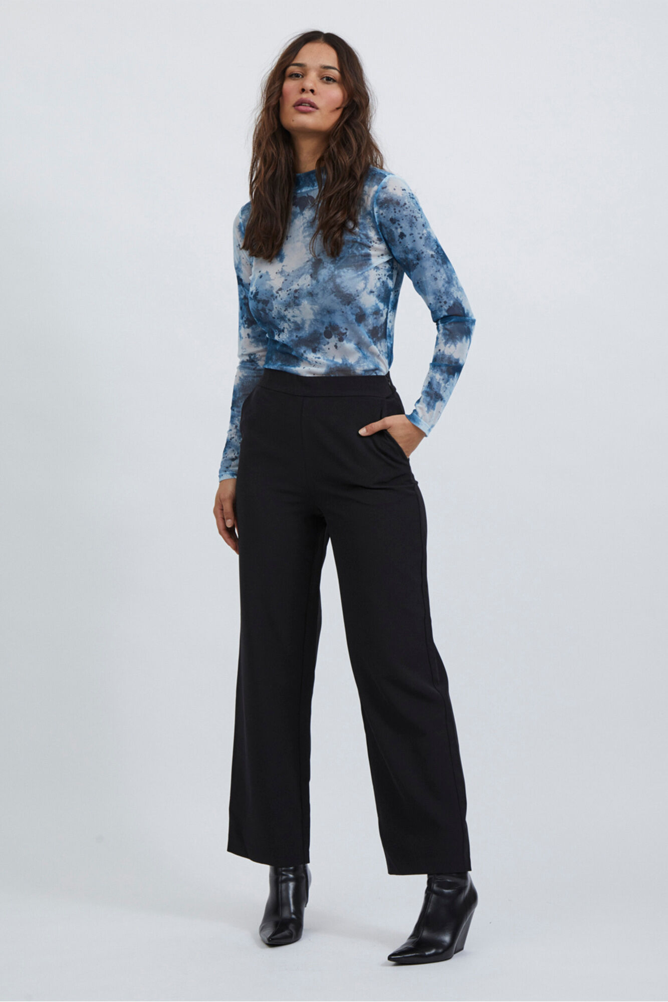 Vila Cal&ccedil;as de mulher wide leg cintura subida