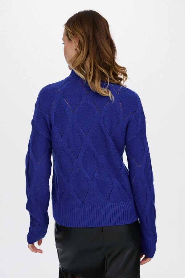 Vila Jersey punto cuello alto Azul marino