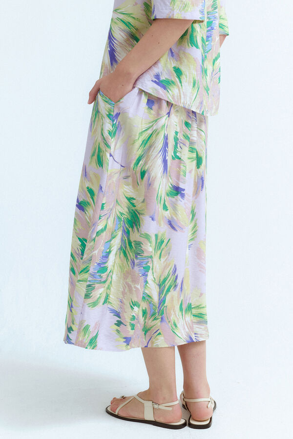 Vila Saia midi com viscose Roxo