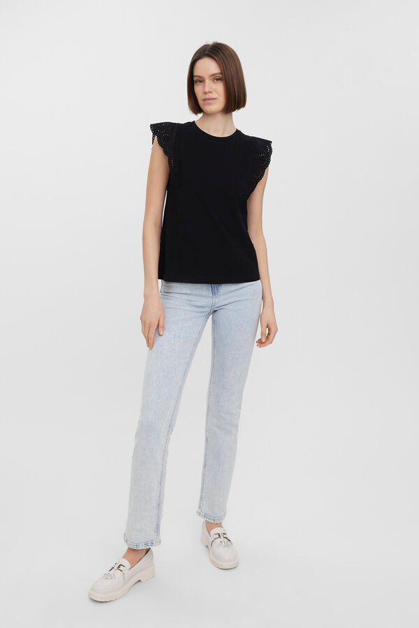 Vero Moda Top sem mangas com gola redonda Preto