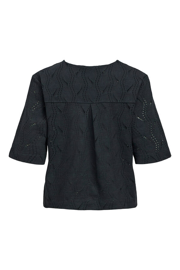 Object Camiseta calada manga 2/4 Negro