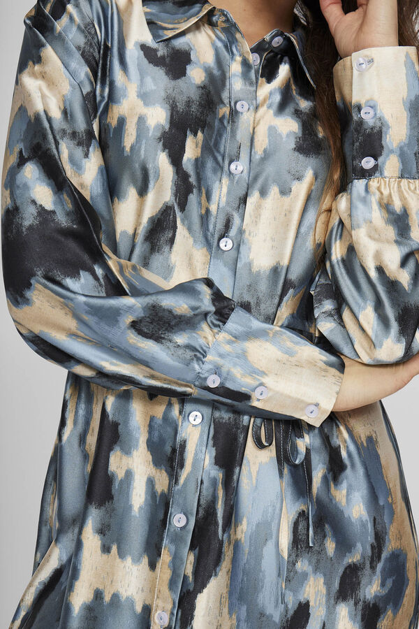 Vila Vestido midi satinado Gris