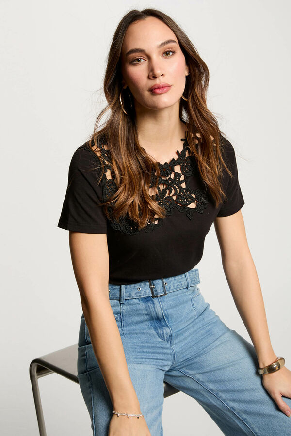 Morgan Camisola de manga curta Preto