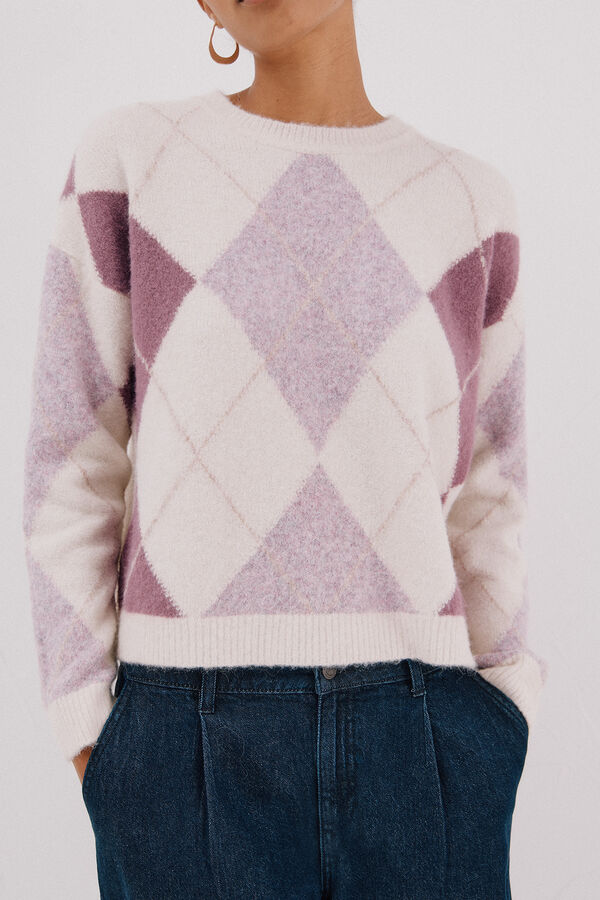 Cortefiel Jersey punto rombos Lila