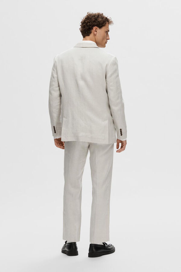 Selected Blazer Regular Fit 100% linho Castanho