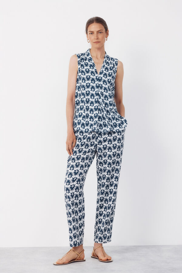 Cortefiel Blusa fluida com pregas Azul