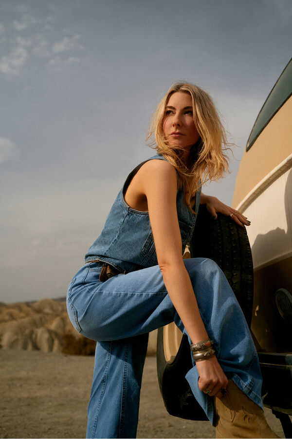 Slowlove Chaleco Denim Azul