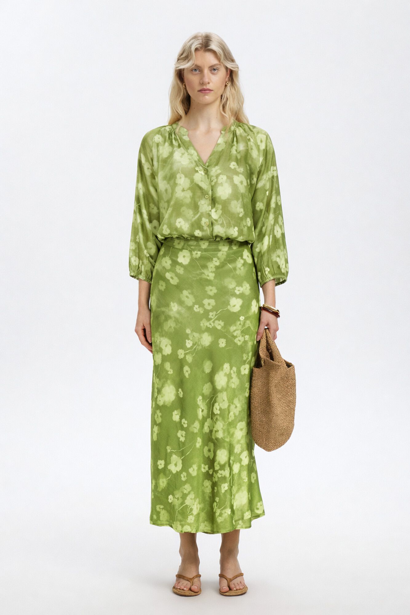 Selected Falda larga estampada