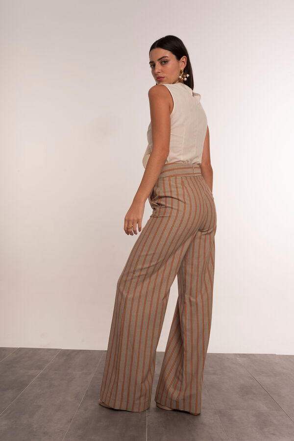 Dolores Promesas Cal&ccedil;as estampado riscas  Tostado