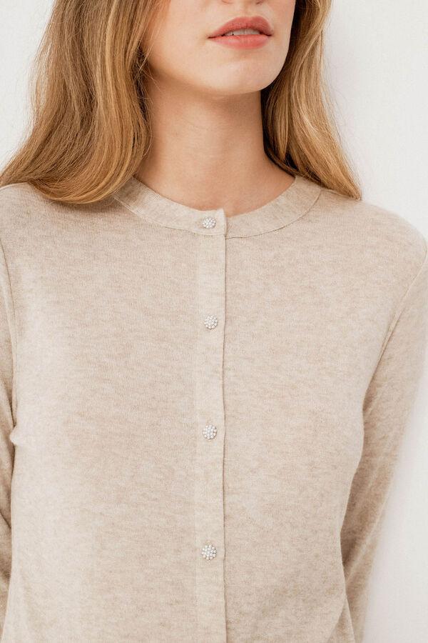 Vila C&aacute;rdigan de punto abotonado Marr&oacute;n