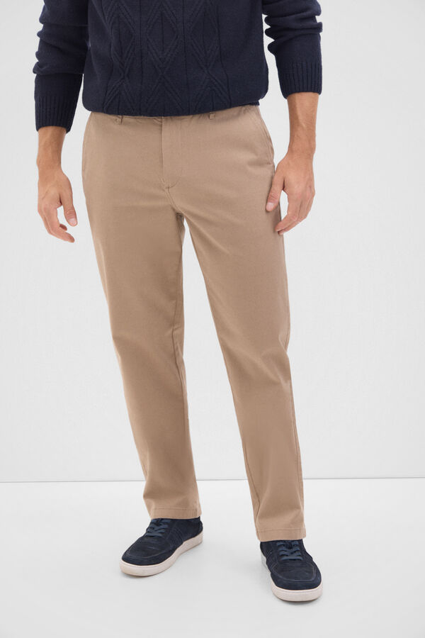Cortefiel Pantal&oacute;n chino regular fit Beige