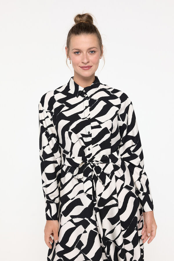 Vero Moda Vestido camisa midi com baixo assimétrica Preto