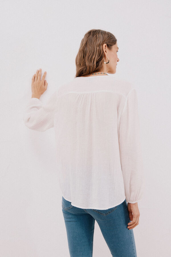 Cortefiel Blusa gola redonda Branco