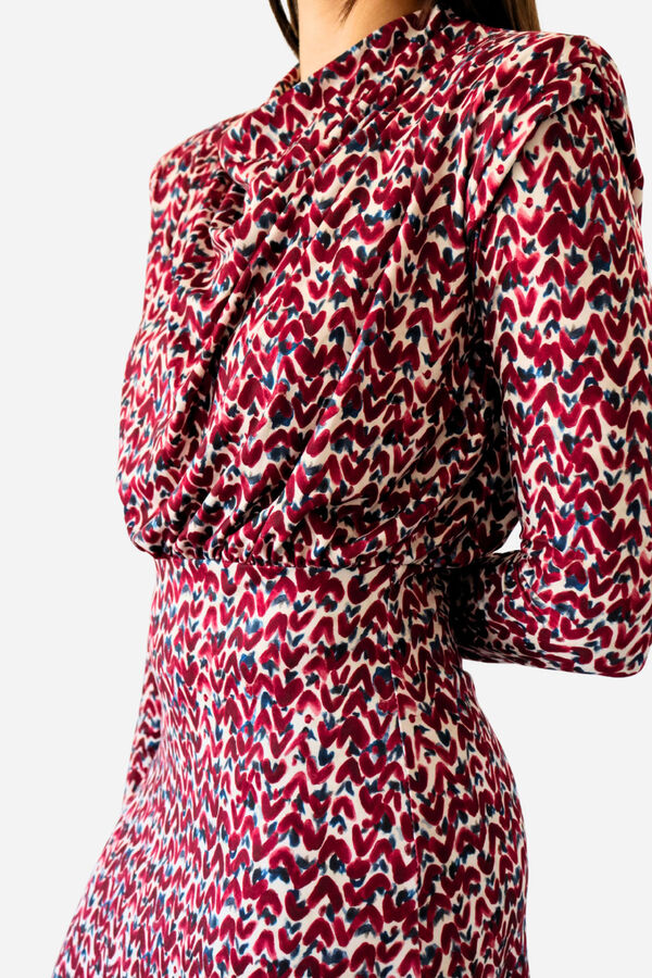 Cupl&eacute; Vestido midi punto estampado geometrico Multicolor