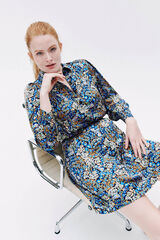 Caroll Vestido curto estampado floral Azul