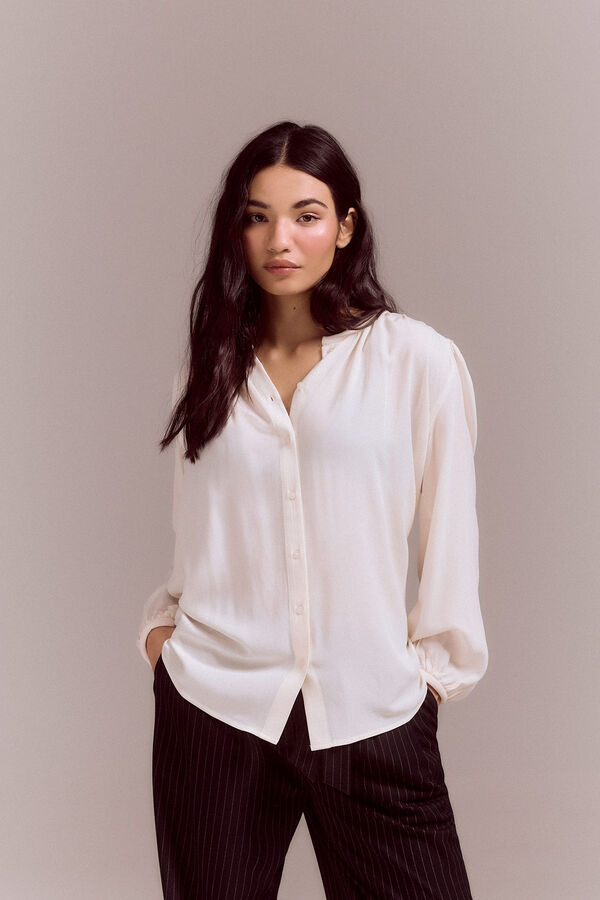 Slowlove Blusa com pala cintado = entallado Branco