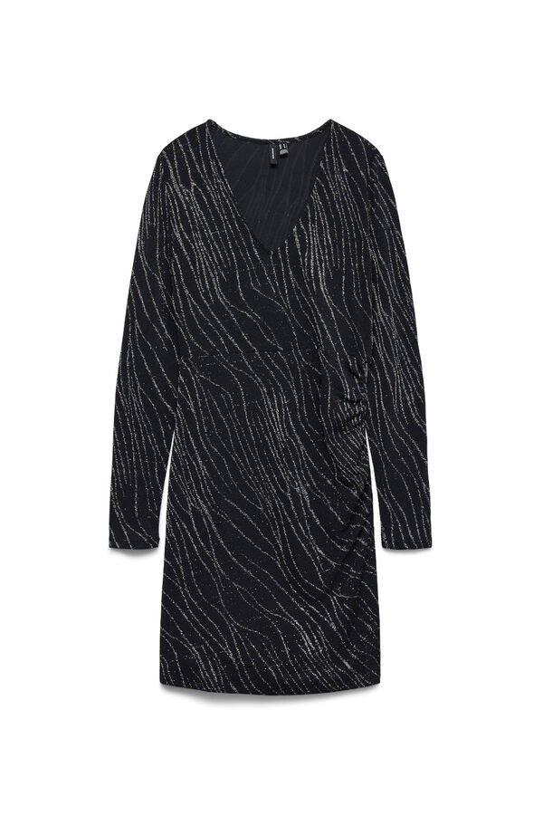 Vero Moda Vestido curto de lurex de manga Preto