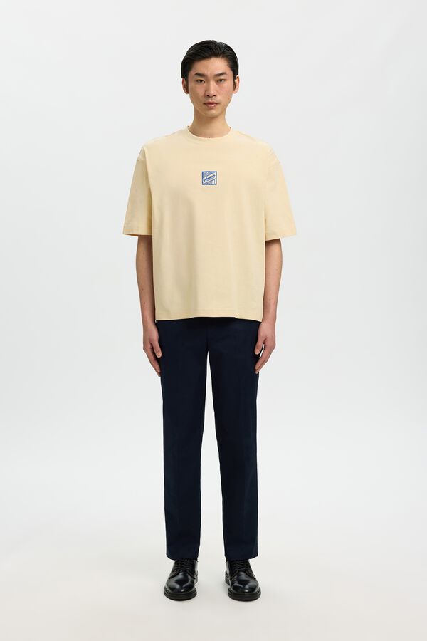 Selected T-shirt de manga curta Tostado