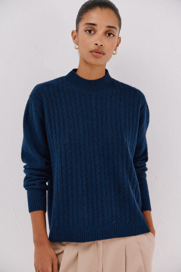Cortefiel Jersey Perkins trenzas Azul marino