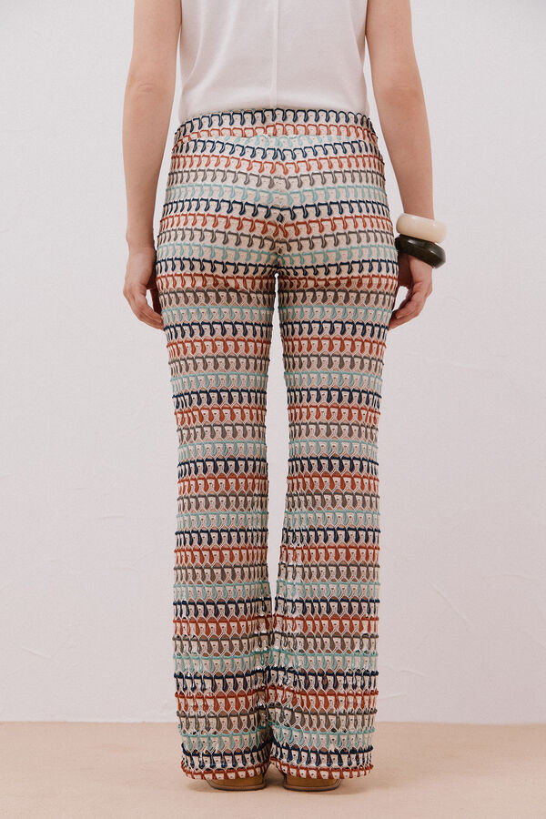 Cortefiel Pantal&oacute;n punto desagujado Estampado azul