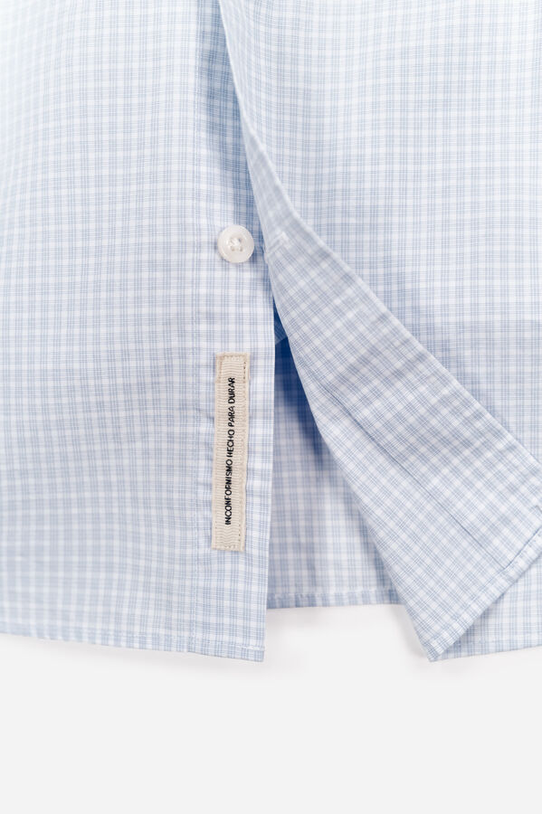 OOTO Camisa de popelina de manga comprida Azul