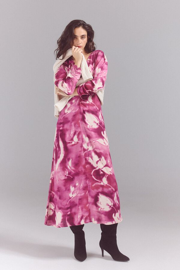 Slowlove Vestido estampado com detalhe franzido Multicolorido