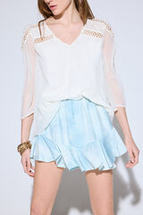 Slowlove Mini falda pantal&oacute;n Estampado azul