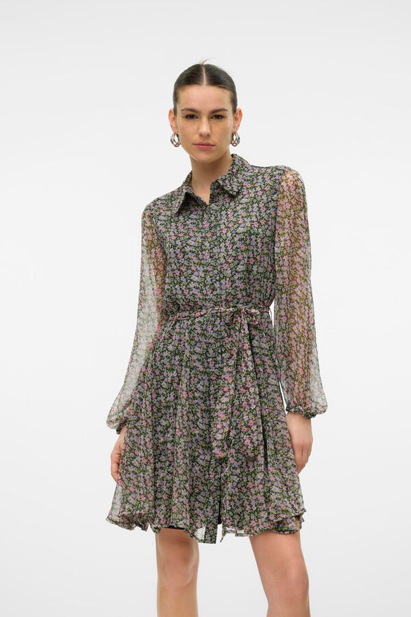 Vero Moda Vestido corto tejido vaporoso Negro