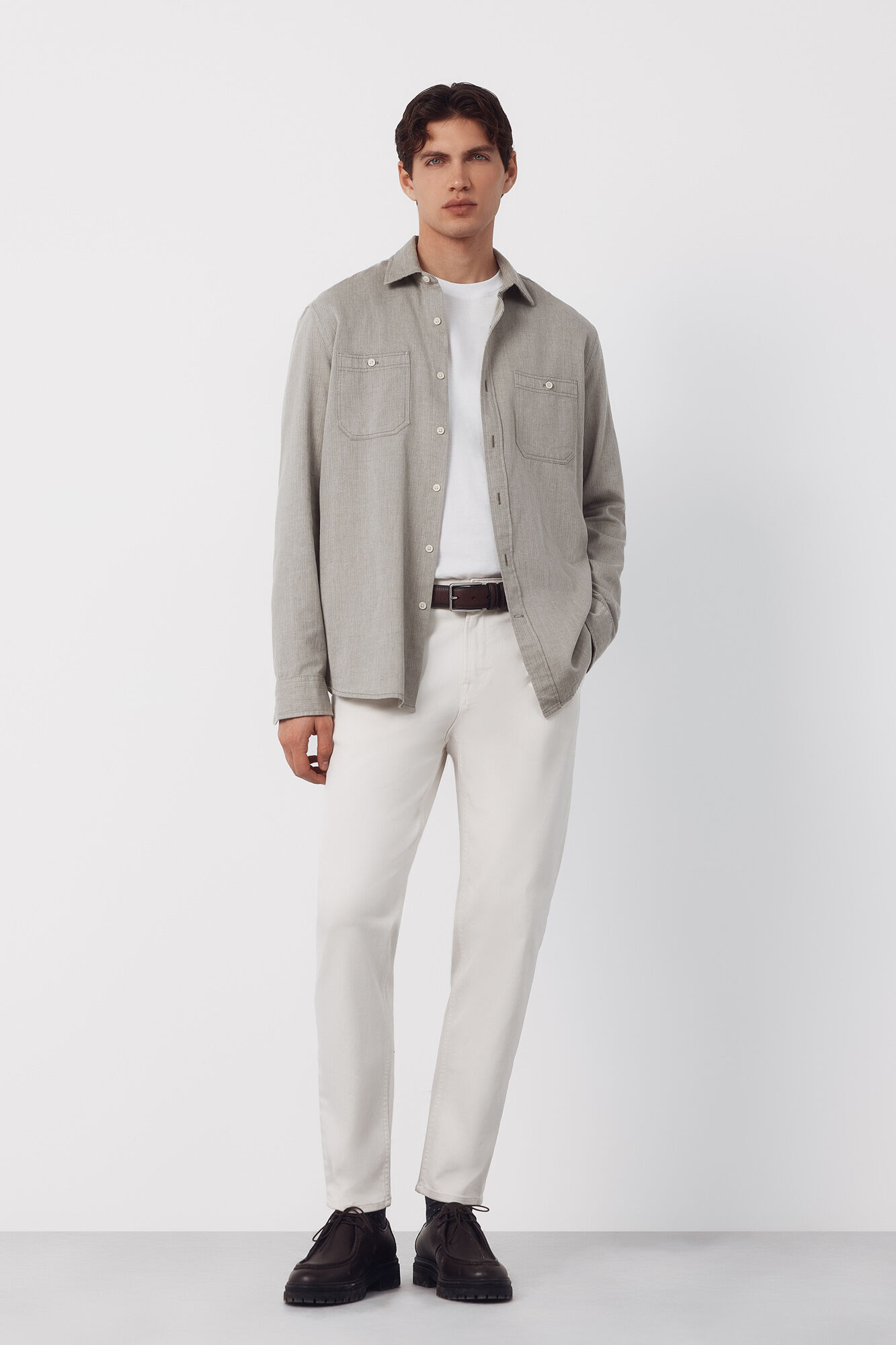 Cortefiel Camisa espiga com bolsos