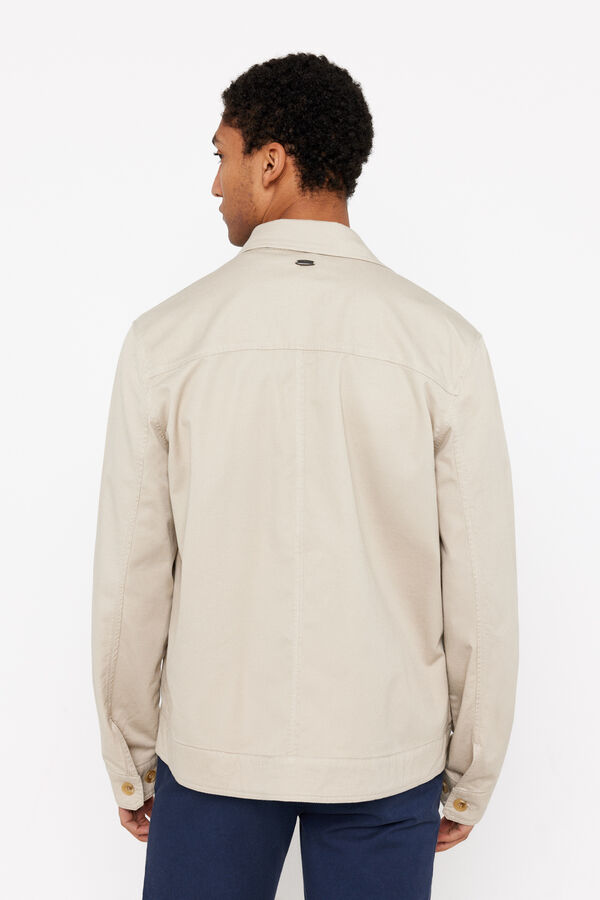 Cortefiel Sobrecamisa algod&oacute;n-lino Beige