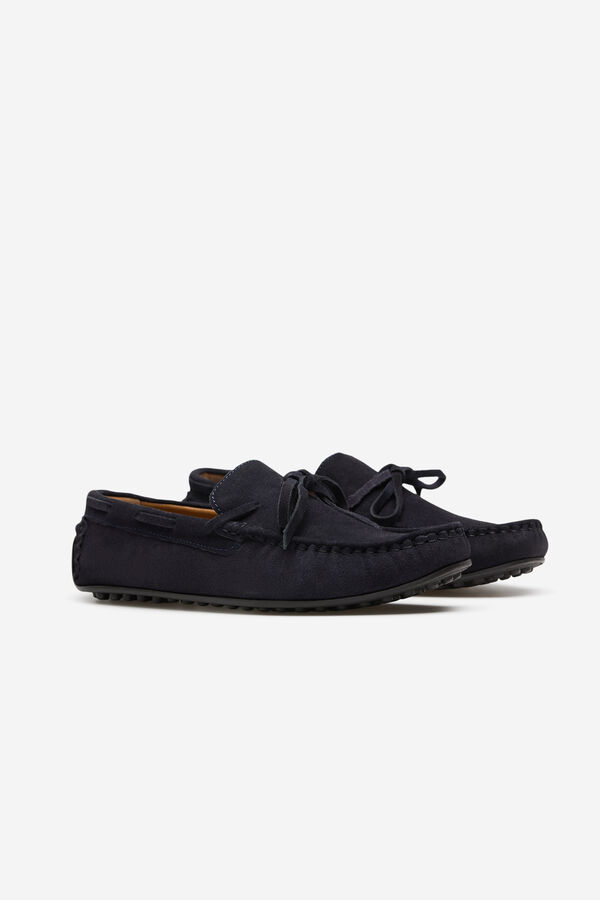 Cortefiel Mocasin sport piel Azul marino