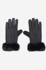 Cortefiel Guante nylon pelo Negro