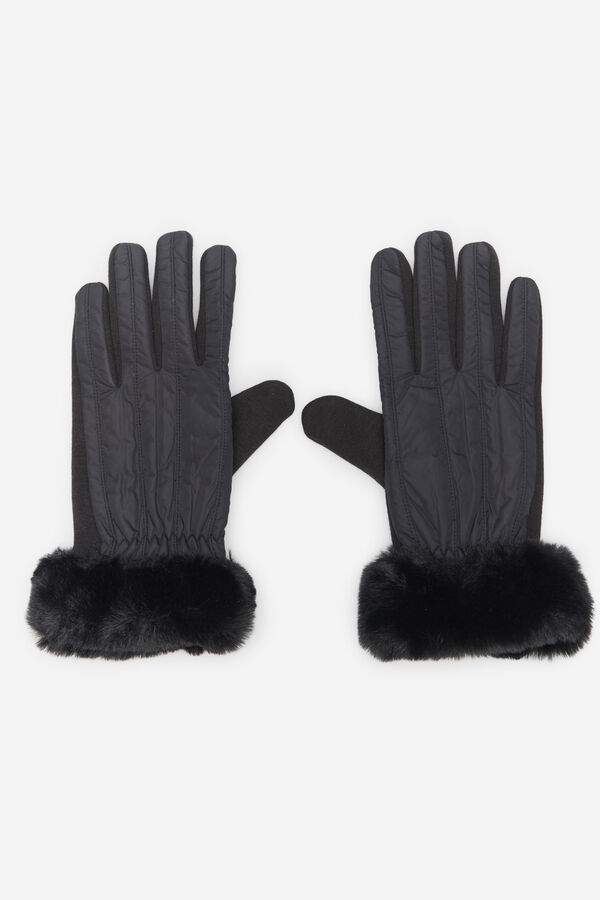 Cortefiel Guante nylon pelo Negro