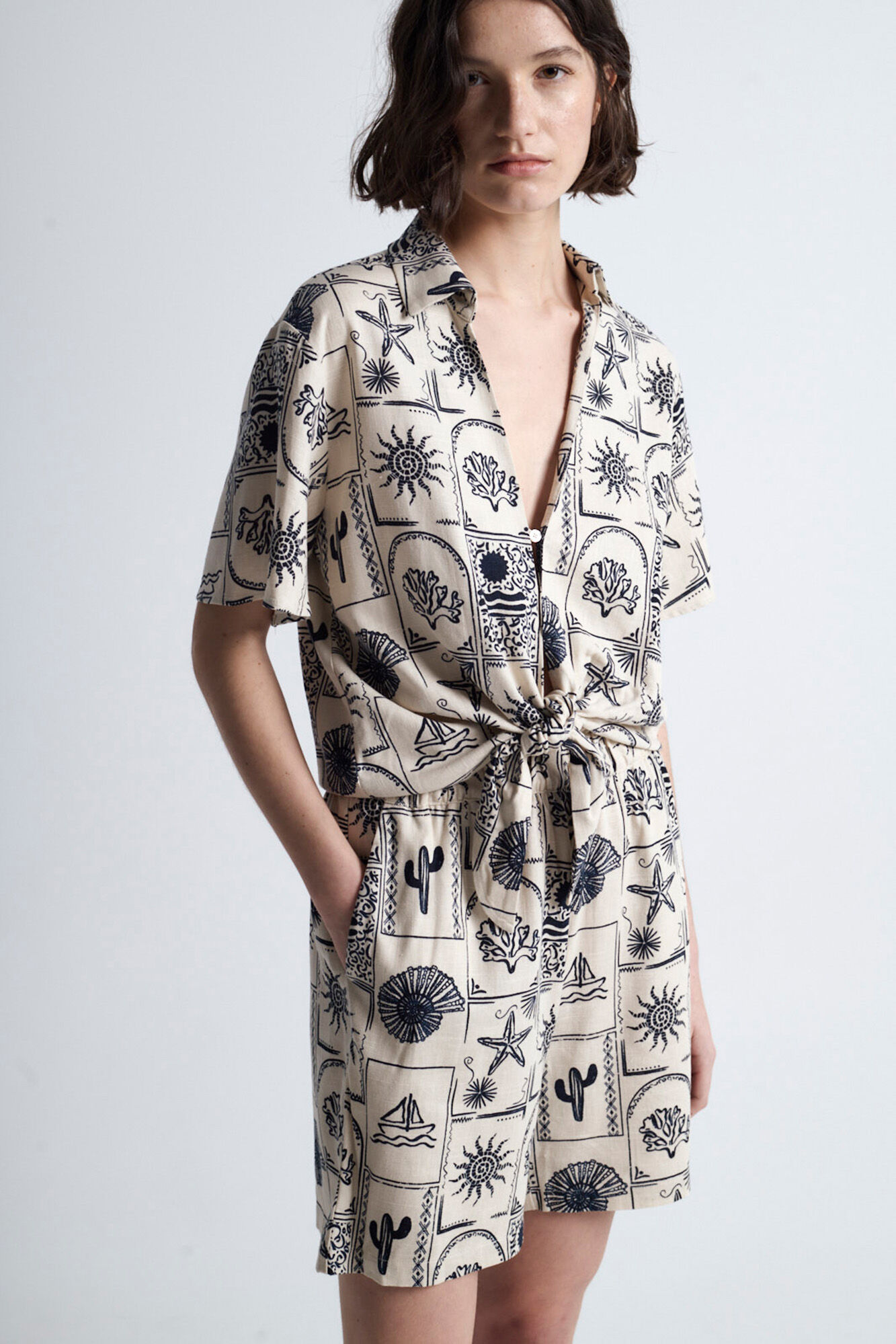 Object Camisa estampada anudada