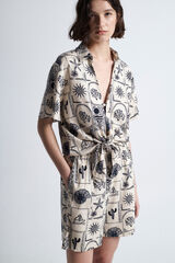 Object Camisa estampada anudada Gris