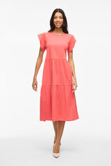 Vila Vestido midi con algod&oacute;n org&aacute;nico Rosa