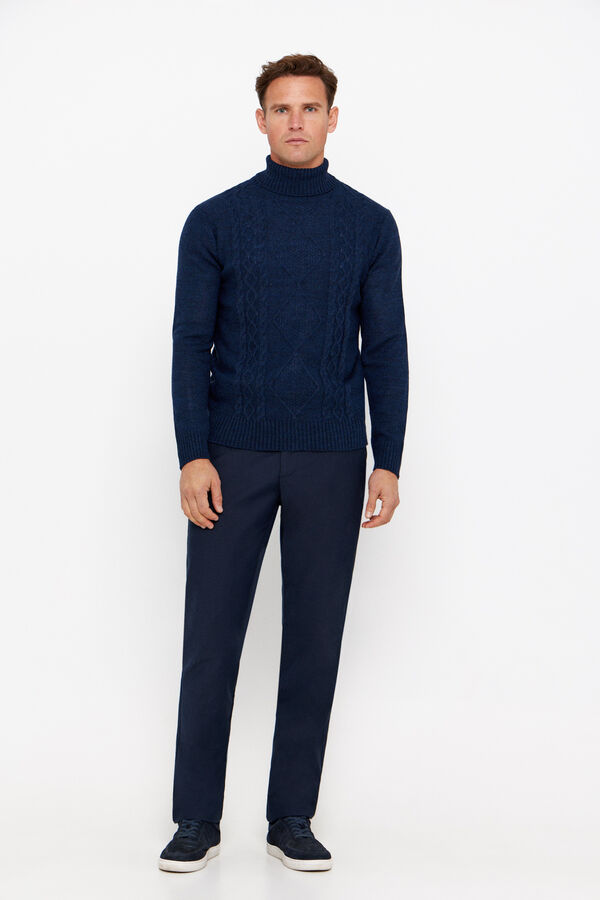 Cortefiel Camisola l&atilde; tor&ccedil;al gola alta Azul